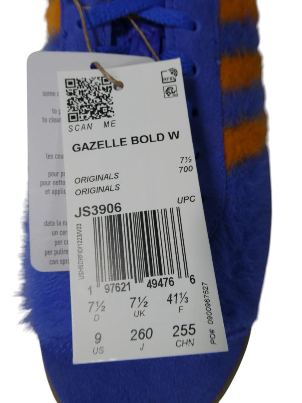 Adidas Women’s Gazelle Bold JS3906 Blue Orange Platform Sneakers Size 9 Lace Up - Picture 10 of 11